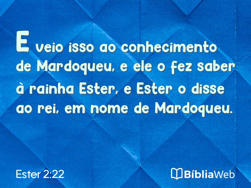 Ester 2:22 em imagem para compartilhar