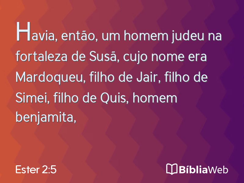 Ester 2:5 em imagem para compartilhar