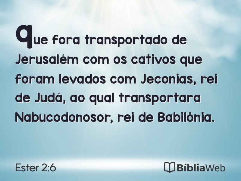 Ester 2:6 em imagem para compartilhar