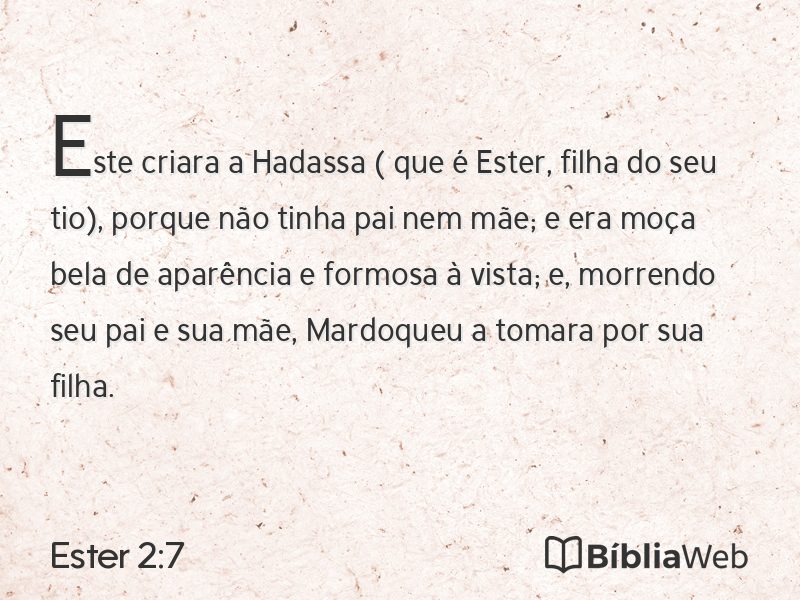 Ester 2:7 em imagem para compartilhar