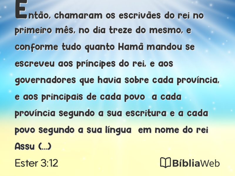 Ester 3:12 em imagem para compartilhar