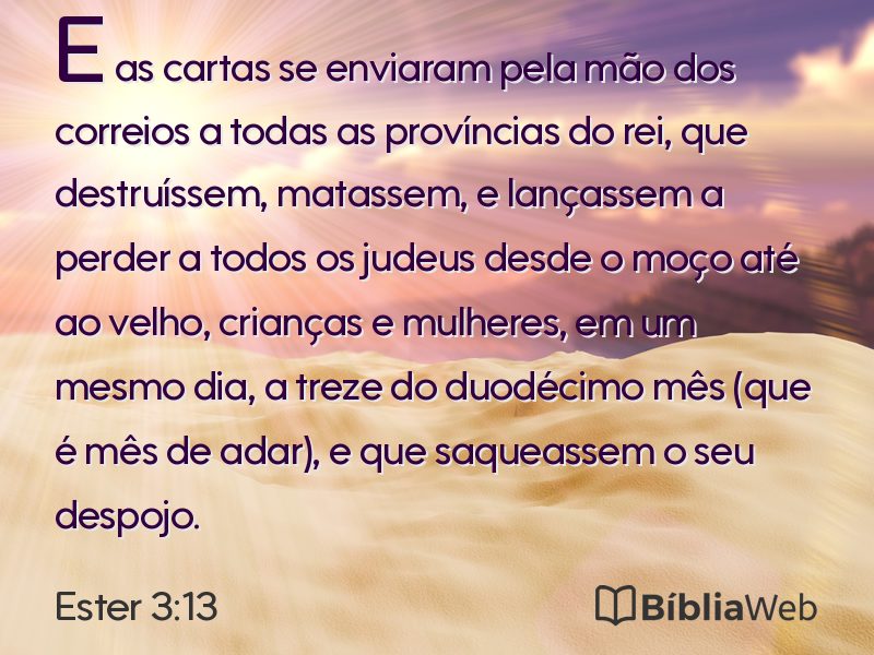 Ester 3:13 em imagem para compartilhar