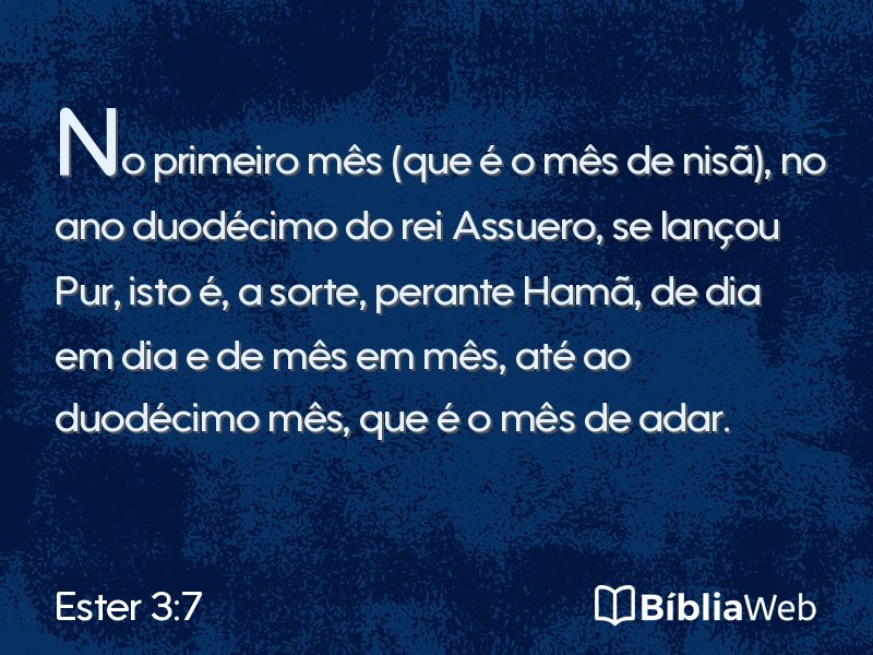 Ester 3:7 em imagem para compartilhar