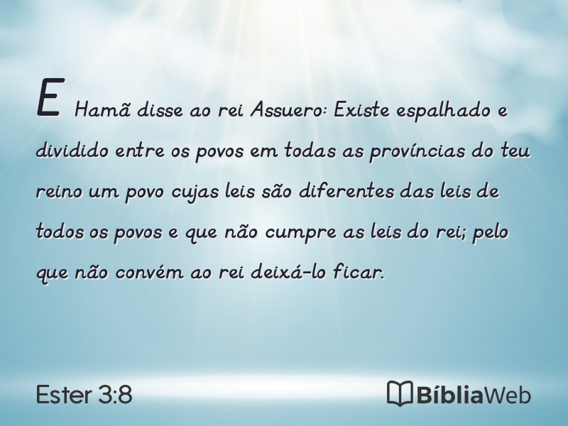 Ester 3:8 em imagem para compartilhar