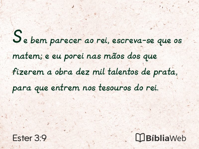 Ester 3:9 em imagem para compartilhar