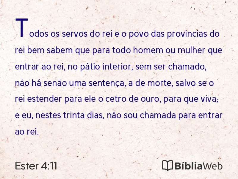 Ester 4:11 em imagem para compartilhar