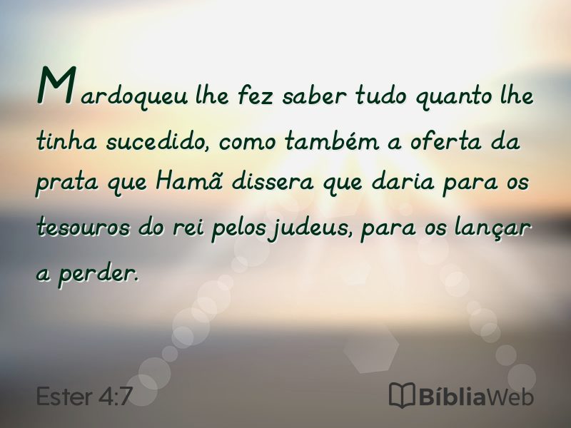 Ester 4:7 em imagem para compartilhar