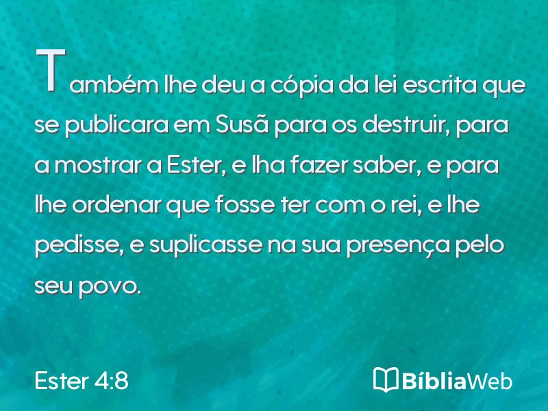 Ester 4:8 em imagem para compartilhar