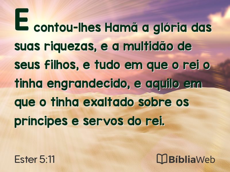 Ester 5:11 em imagem para compartilhar