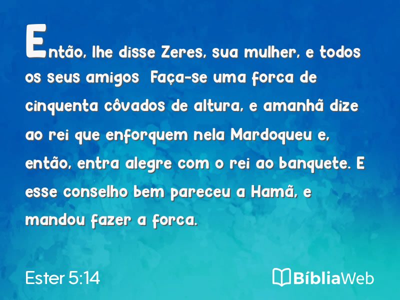 Ester 5:14 em imagem para compartilhar