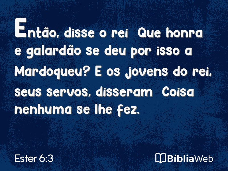 Ester 6:3 em imagem para compartilhar