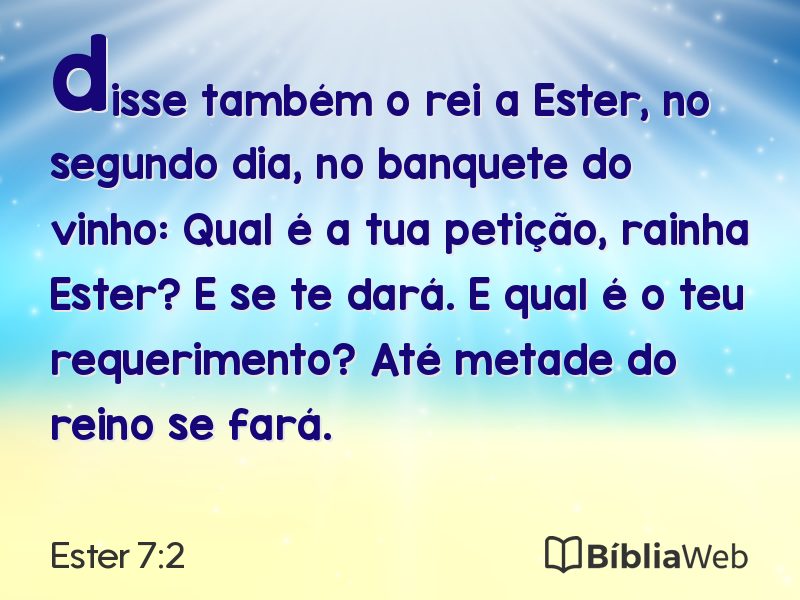 Ester 7:2 em imagem para compartilhar