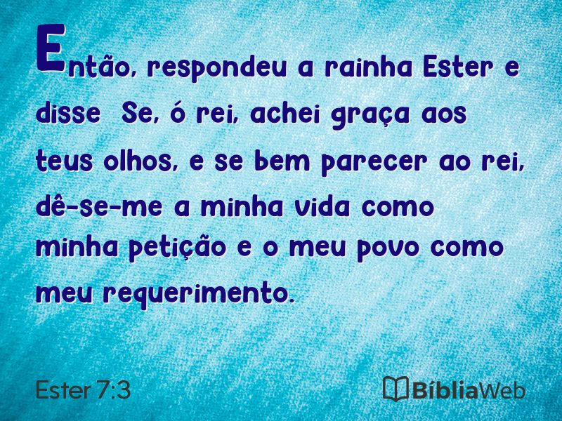 Ester 7:3 em imagem para compartilhar