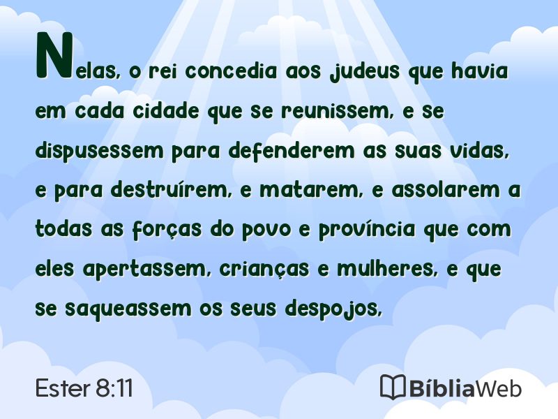 Ester 8:11 em imagem para compartilhar