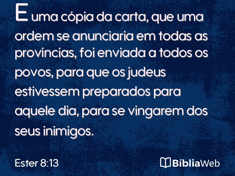 Ester 8:13 em imagem para compartilhar