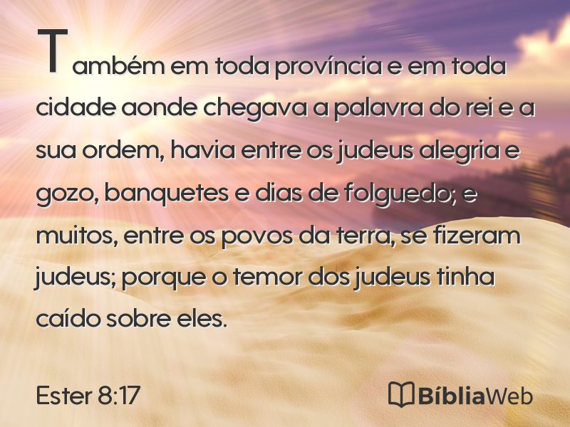 Ester 8:17 em imagem para compartilhar