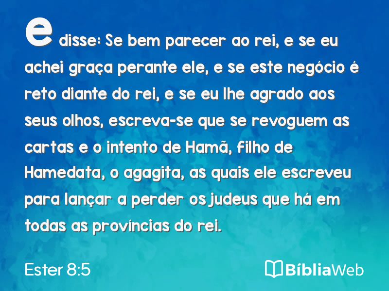 Ester 8:5 em imagem para compartilhar