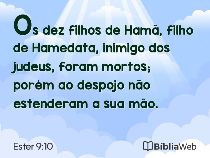 Ester 9:10 em imagem para compartilhar