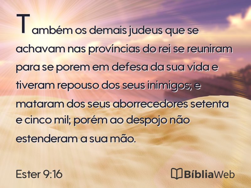 Ester 9:16 em imagem para compartilhar