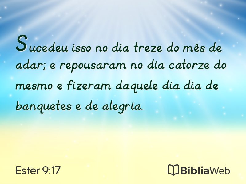 Ester 9:17 em imagem para compartilhar