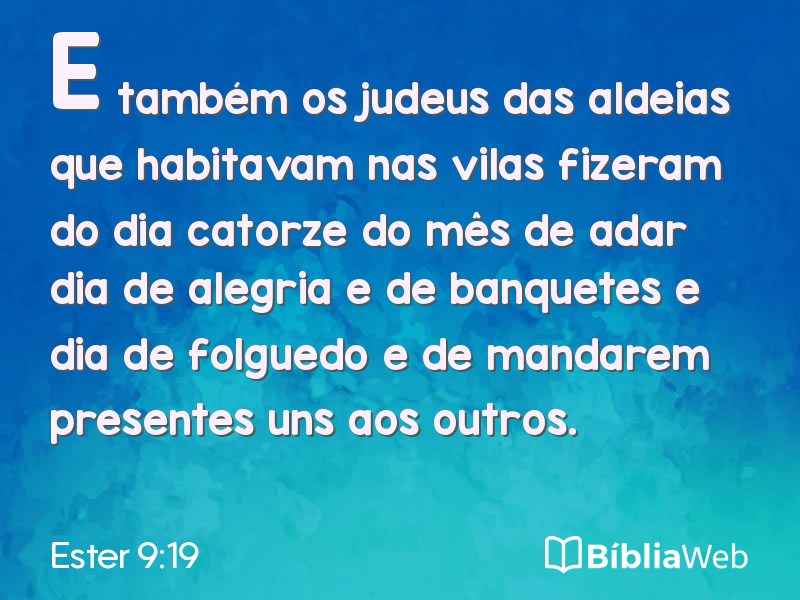 Ester 9:19 em imagem para compartilhar
