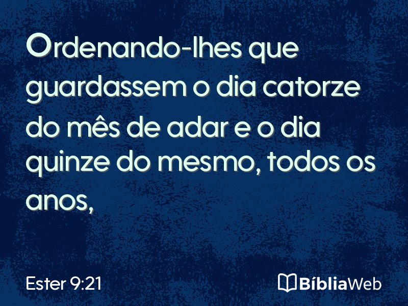Ester 9:21 em imagem para compartilhar