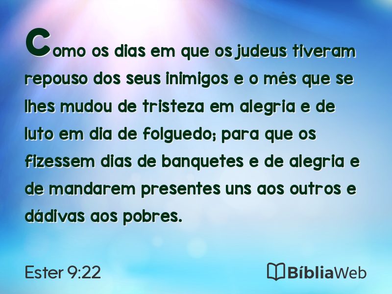 Ester 9:22 em imagem para compartilhar