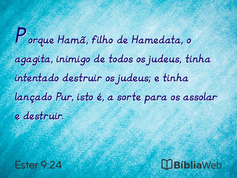 Ester 9:24 em imagem para compartilhar