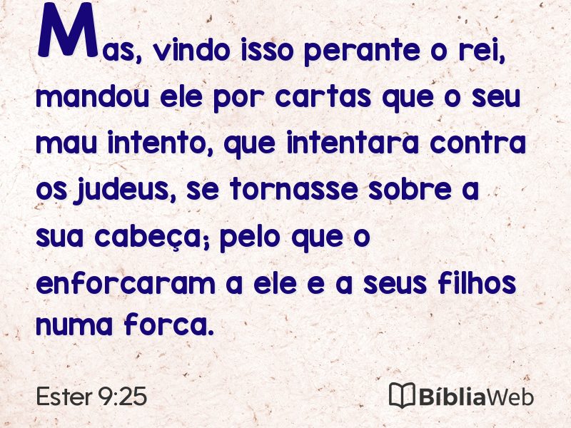 Ester 9:25 em imagem para compartilhar