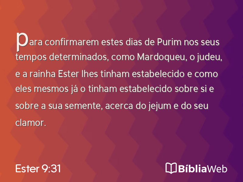 Ester 9:31 em imagem para compartilhar