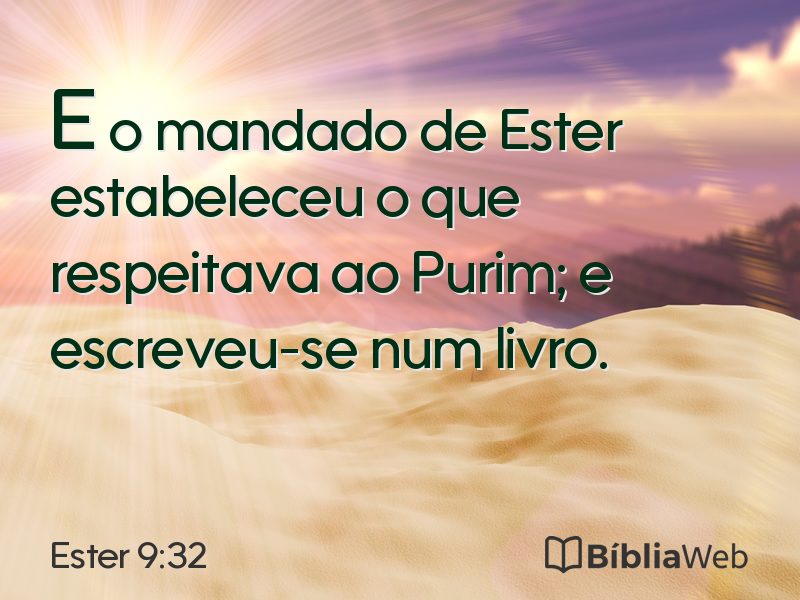 Ester 9:32 em imagem para compartilhar