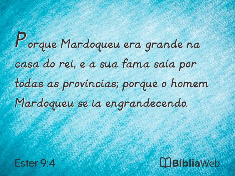 Ester 9:4 em imagem para compartilhar