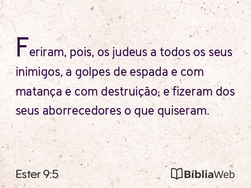 Ester 9:5 em imagem para compartilhar