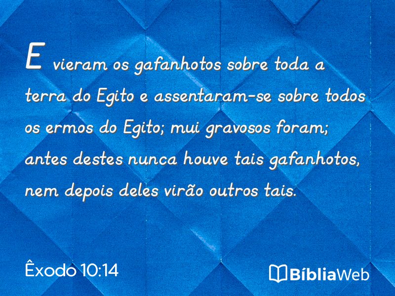 Êxodo 10:14 em imagem para compartilhar