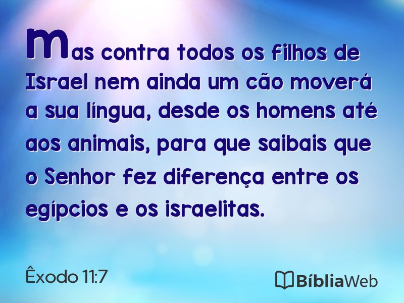Êxodo 11:7 em imagem para compartilhar