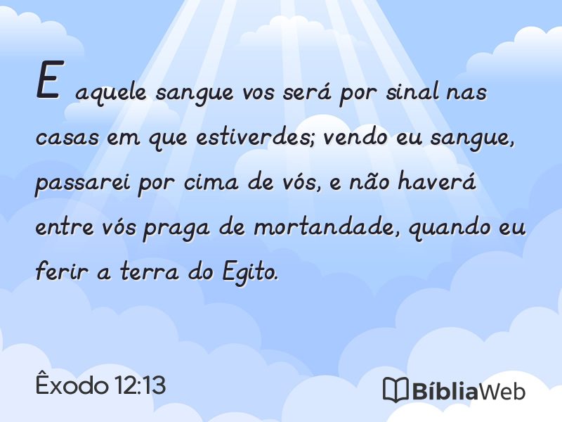 Êxodo 12:13 em imagem para compartilhar
