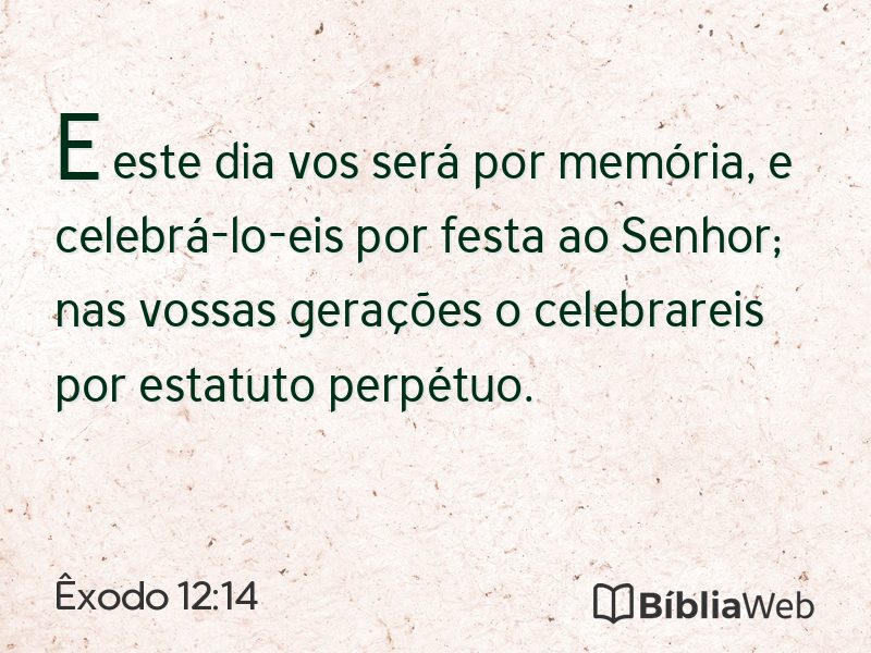 Êxodo 12:14 em imagem para compartilhar