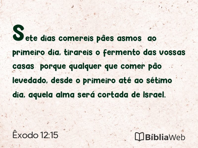Êxodo 12:15 em imagem para compartilhar
