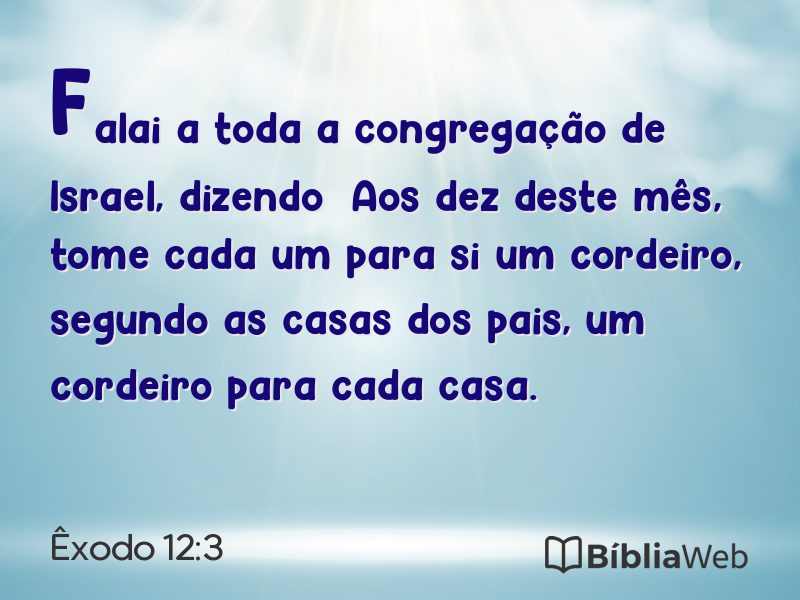 Êxodo 12:3 em imagem para compartilhar