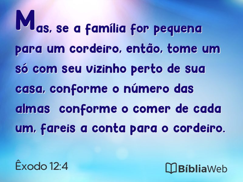 Êxodo 12:4 em imagem para compartilhar