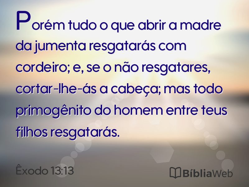 Êxodo 13:13 em imagem para compartilhar