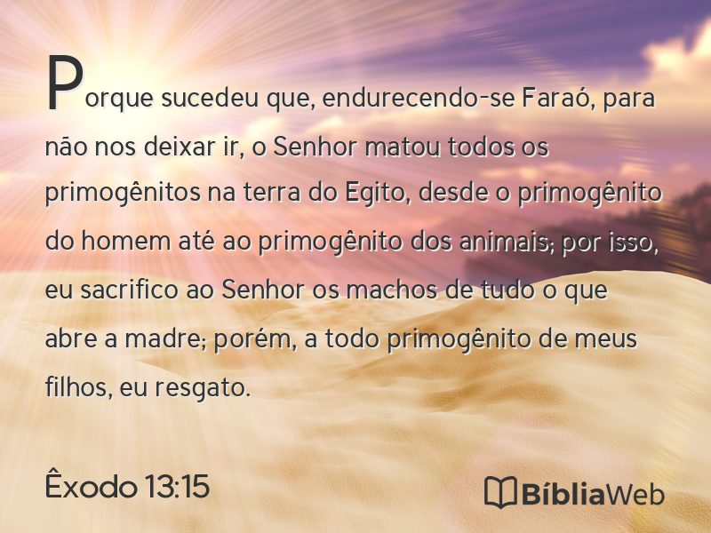 Êxodo 13:15 em imagem para compartilhar