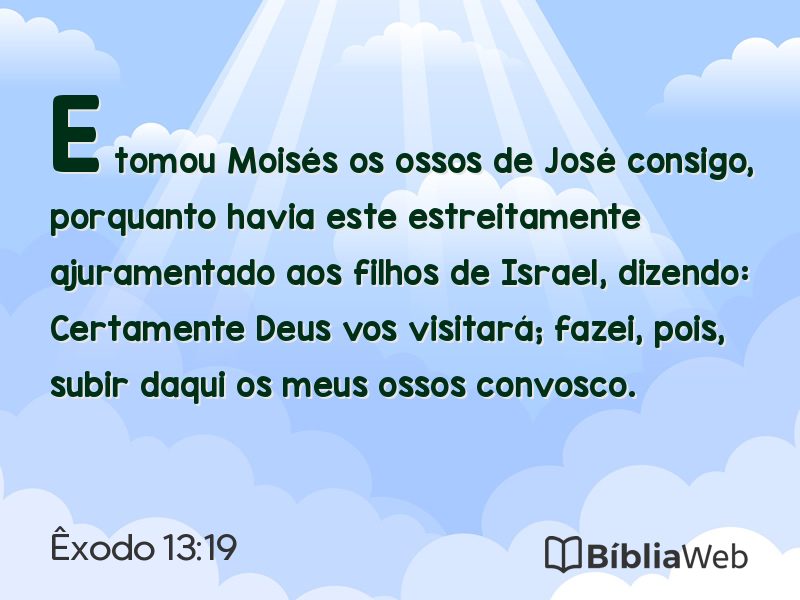 Êxodo 13:19 em imagem para compartilhar