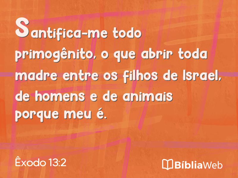 Êxodo 13:2 em imagem para compartilhar