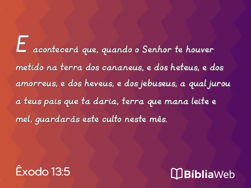 Êxodo 13:5 em imagem para compartilhar
