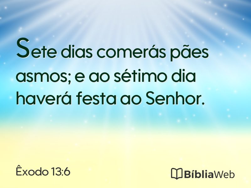 Êxodo 13:6 em imagem para compartilhar