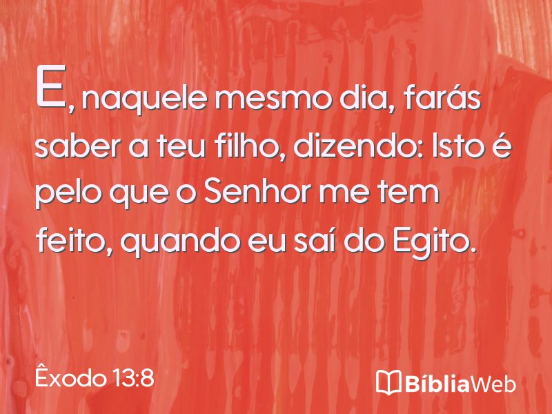 Êxodo 13:8 em imagem para compartilhar