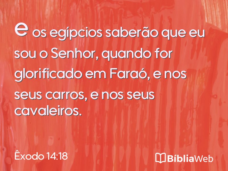 Êxodo 14:18 em imagem para compartilhar