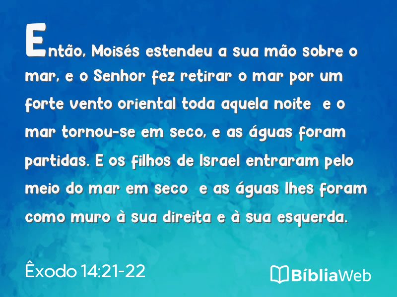 Êxodo 14:21-22 em imagem para compartilhar