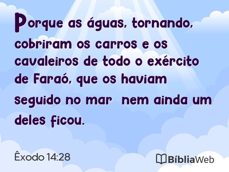 Êxodo 14:28 em imagem para compartilhar